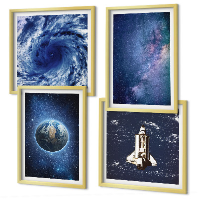 Keretezett poliptichon Föld űr vihar galaxis