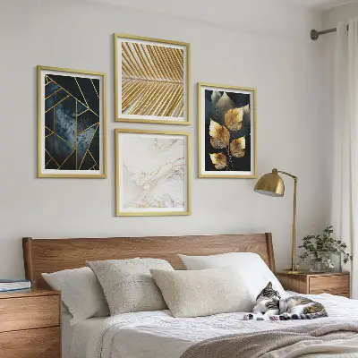 Dekorációs kép készlet nappaliba modern növényi mintákkal