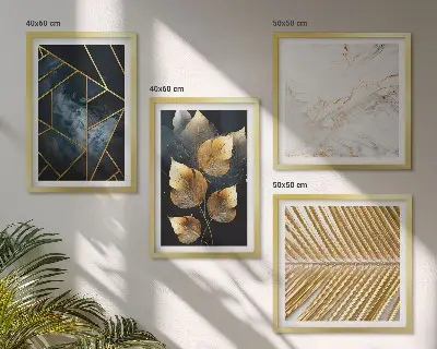 Dekorációs kép készlet nappaliba modern növényi mintákkal