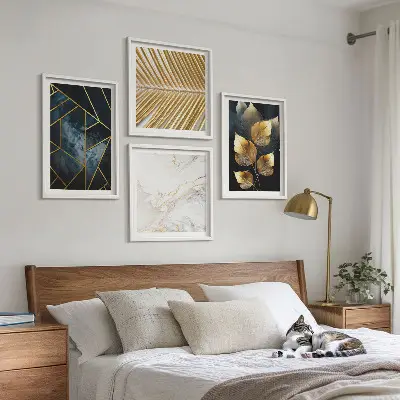 Dekorációs kép készlet nappaliba modern növényi mintákkal