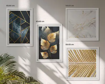 Dekorációs kép készlet nappaliba modern növényi mintákkal