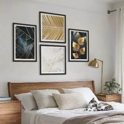 Dekorációs kép készlet nappaliba modern növényi mintákkal