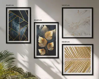 Dekorációs kép készlet nappaliba modern növényi mintákkal