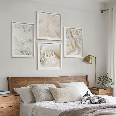 Keretezett poliptichon elegáns márvány mintákkal
