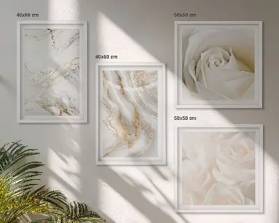 Keretezett poliptichon elegáns márvány mintákkal