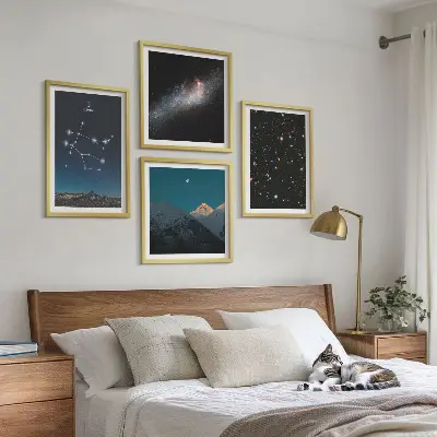 Dekorációs képszett nappaliba ikrek galaxis csillagai mintával