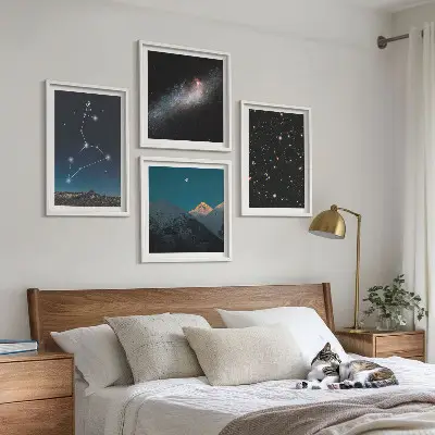 Leo-galaxis és az űr dekorációs kép készlet nappaliba