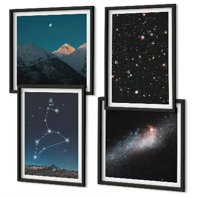 Leo-galaxis és az űr dekorációs kép készlet nappaliba