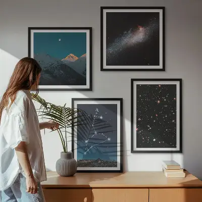 Leo-galaxis és az űr dekorációs kép készlet nappaliba