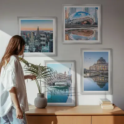 Vízparti városok építészete keretezett poliptichon