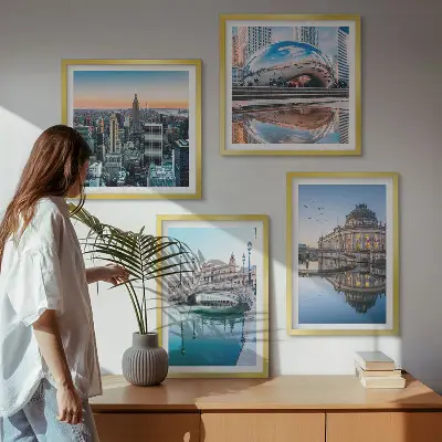 Vízparti városok építészete keretezett poliptichon