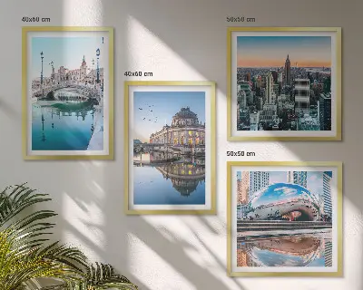 Vízparti városok építészete keretezett poliptichon