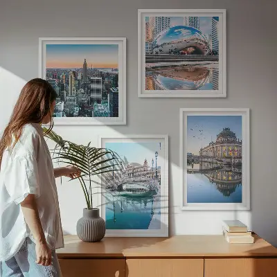 Vízparti városok építészete keretezett poliptichon