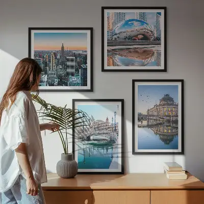 Vízparti városok építészete keretezett poliptichon