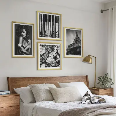 Portré egy nőről Eiffel-rózsával keretezett poliptichon