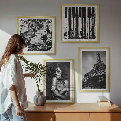 Portré egy nőről Eiffel-rózsával keretezett poliptichon