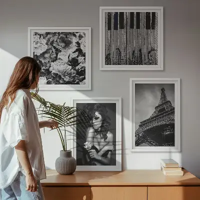 Portré egy nőről Eiffel-rózsával keretezett poliptichon