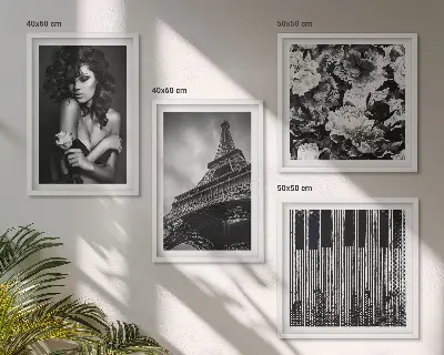 Portré egy nőről Eiffel-rózsával keretezett poliptichon