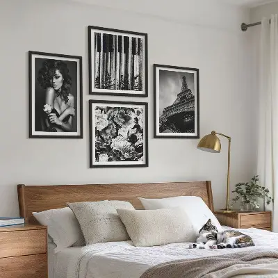 Portré egy nőről Eiffel-rózsával keretezett poliptichon