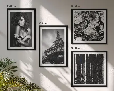 Portré egy nőről Eiffel-rózsával keretezett poliptichon