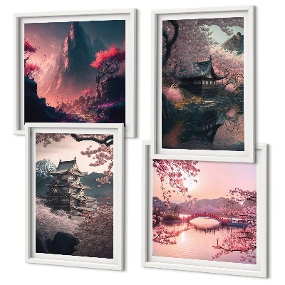 Keretezett poliptichon Japán fantázia tájai