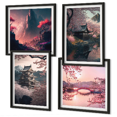 Keretezett poliptichon Japán fantázia tájai