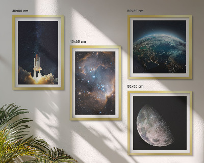 Dekorációs kép készlet nappaliba Űr Föld rakéta galaxis