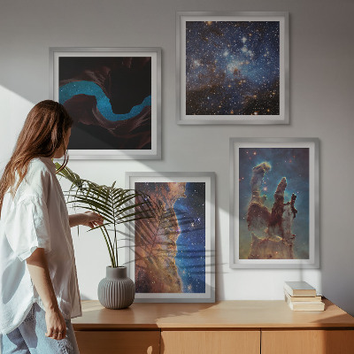 Dekorációs kép készlet nappaliba Galaxisok űrtájképei