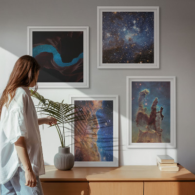 Dekorációs kép készlet nappaliba Galaxisok űrtájképei