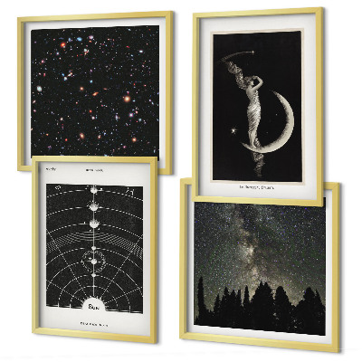 Dekorációs kép készlet nappaliba Naprendszer-galaxis