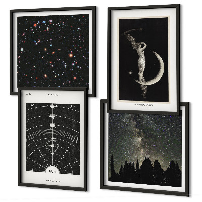 Dekorációs kép készlet nappaliba Naprendszer-galaxis