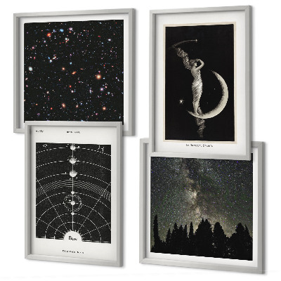 Dekorációs kép készlet nappaliba Naprendszer-galaxis