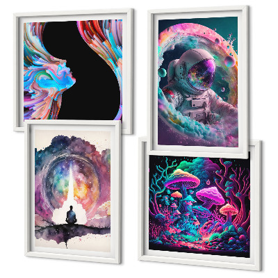 Dekorációs kép készlet nappaliba Színes fantasy művészeti illusztrációk