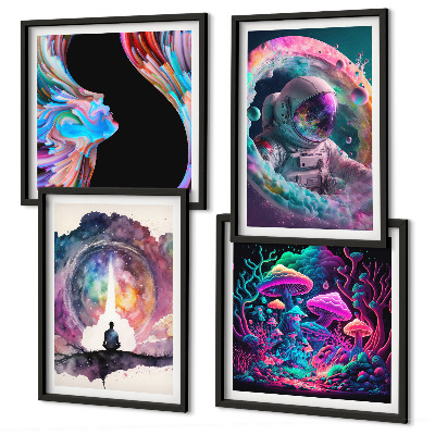 Dekorációs kép készlet nappaliba Színes fantasy művészeti illusztrációk