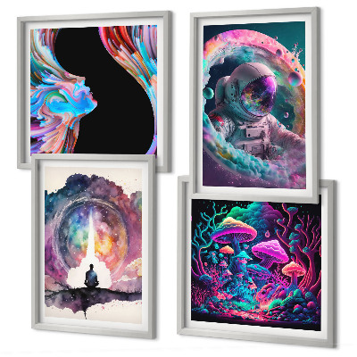 Dekorációs kép készlet nappaliba Színes fantasy művészeti illusztrációk