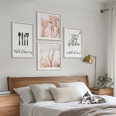 Keretezett poliptichon Konyhai bohém fű betűkkel