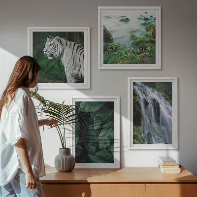 Keretezett poliptichon Fehér tigris vízesés levelei
