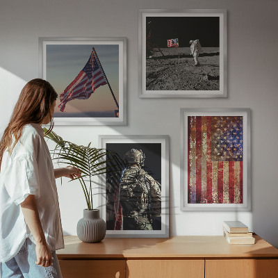 Keretezett poliptichon Amerikai szimbólumok USA zászló