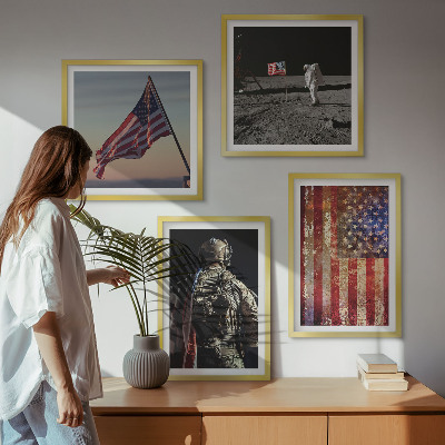 Keretezett poliptichon Amerikai szimbólumok USA zászló