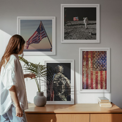 Keretezett poliptichon Amerikai szimbólumok USA zászló
