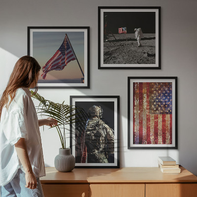 Keretezett poliptichon Amerikai szimbólumok USA zászló