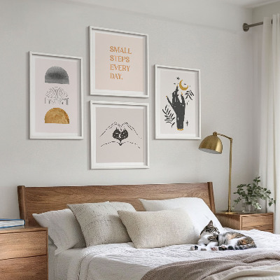 Dekorációs kép készlet nappaliba Minimalista bohém illusztrációk