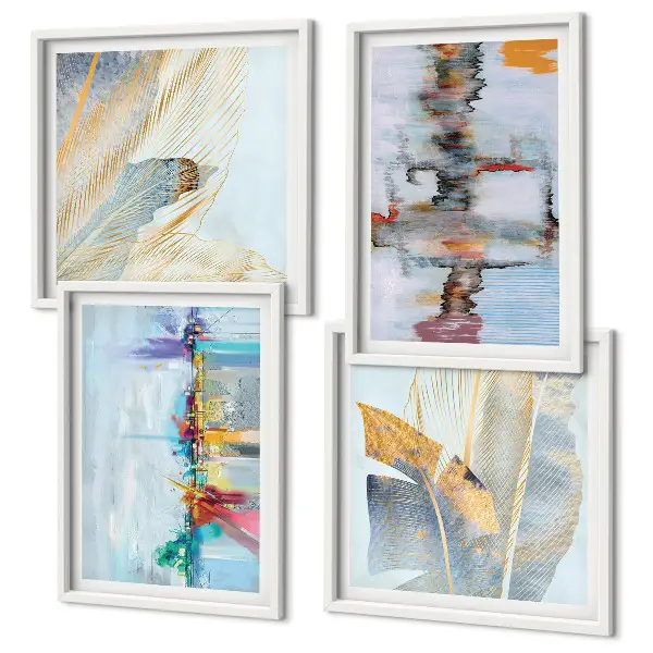 Absztrakt festészeti kompozíciók dekorációs képkészlet nappaliba