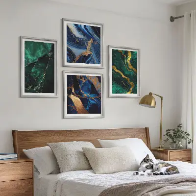 Dekorációs képkészlet nappaliba elegáns minták a köveken motívummal