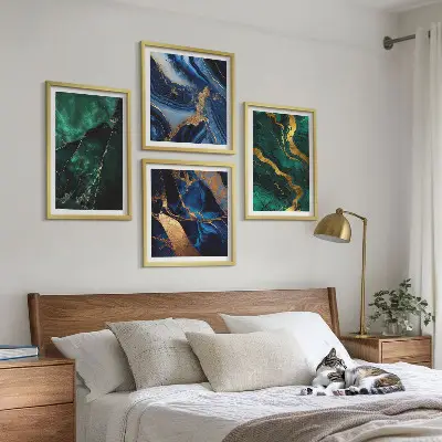 Dekorációs képkészlet nappaliba elegáns minták a köveken motívummal