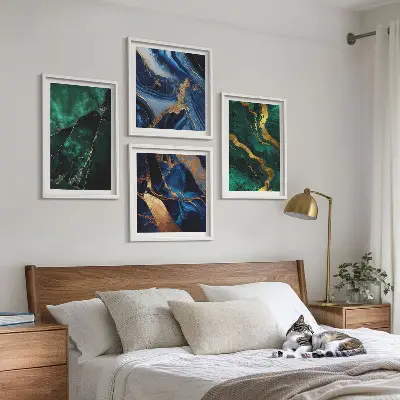 Dekorációs képkészlet nappaliba elegáns minták a köveken motívummal