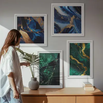 Dekorációs képkészlet nappaliba elegáns minták a köveken motívummal