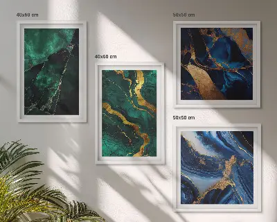 Dekorációs képkészlet nappaliba elegáns minták a köveken motívummal