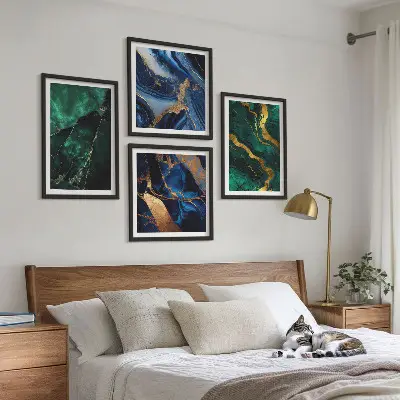 Dekorációs képkészlet nappaliba elegáns minták a köveken motívummal