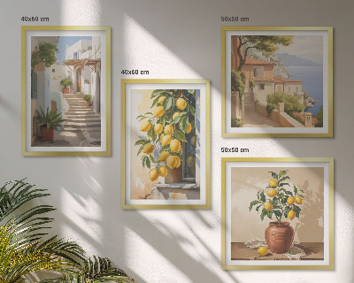 Dekorációs kép készlet nappaliba Lemon Streets, tengerre néző kilátás